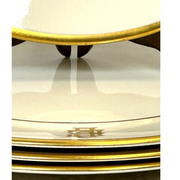 Charles R Lynde Boston Antique Gold Band 9" Luncheon/Dinner Plates-Set of 4 - Picture 4 of 6